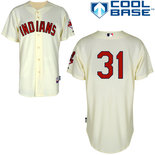 Indians 31 Salazar Cream Cool Base Jerseys