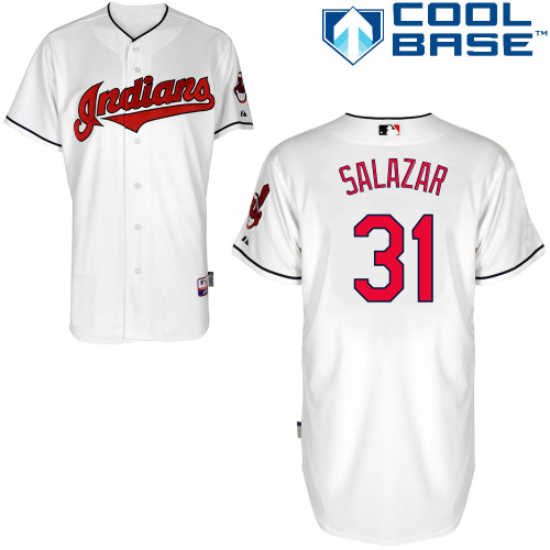 Indians 31 Salazar White Cool Base Jerseys Indians 31 Salazar White Cool Base Jerseys