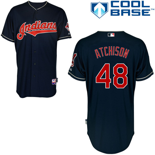 Indians 48 Atchison Blue Cool Base Jerseys