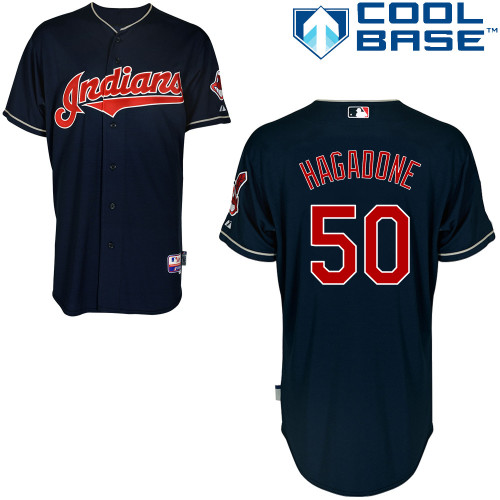 Indians 50 Hagadone Blue Cool Base Jerseys