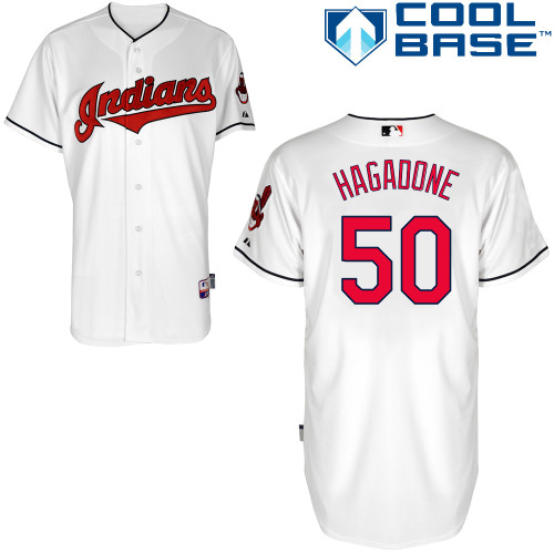Indians 50 Hagadone White Cool Base Jerseys