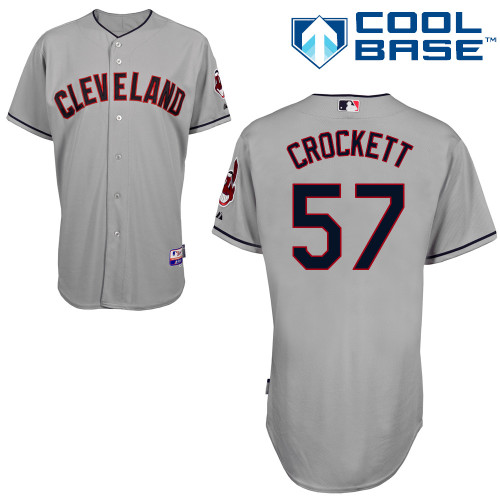 Indians 57 Crockett Grey Cool Base Jerseys