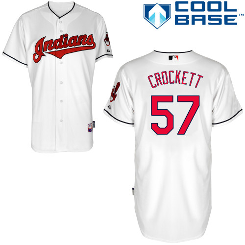 Indians 57 Crockett White Cool Base Jerseys