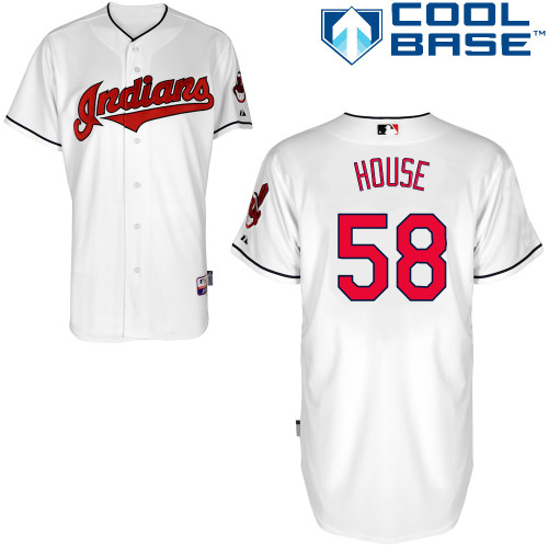 Indians 58 House White Cool Base Jerseys Indians 58 House White Cool Base Jerseys