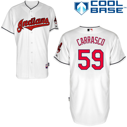 Indians 59 Carrasco White Cool Base Jerseys Indians 59 Carrasco White Cool Base Jerseys
