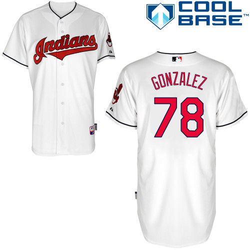 Indians 78 Gonzalez White Cool Base Jerseys