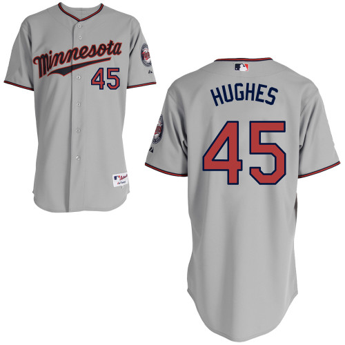 Twins 45 Hughes Grey Cool Base Jerseys