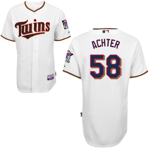 Twins 58 Achter White Cool Base Jerseys