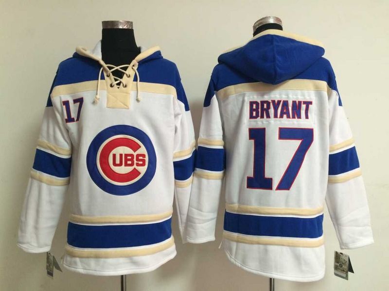 Cubs 17 Kris Bryant White All Stitched Hooded Sweatshirt