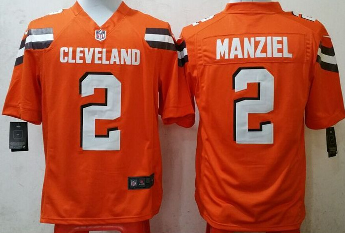 Nike Browns 2 Johnny Manziel Orange Game Jersey