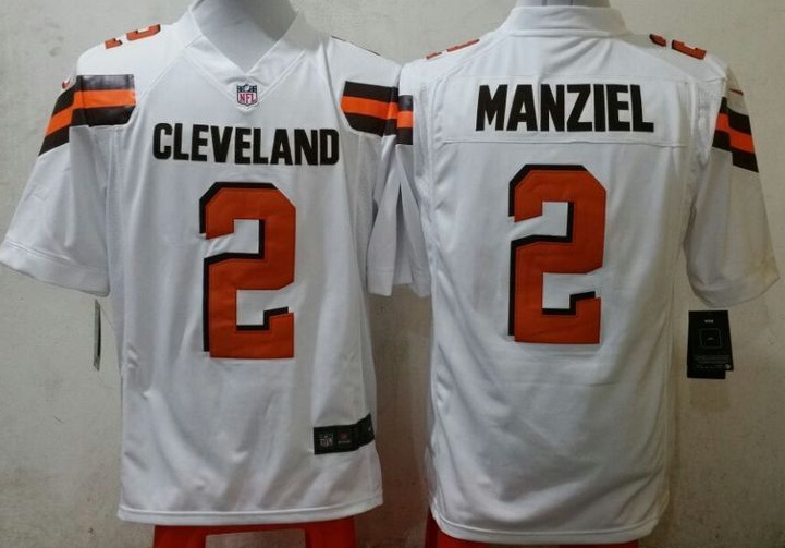 Nike Browns 2 Johnny Manziel White Game Jersey