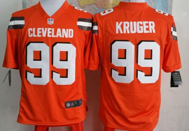 Nike Browns 99 Paul Kruger Orange Game Jersey