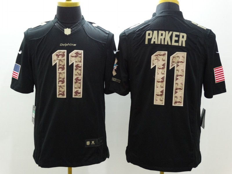Nike Dolphins 11 Parker Black Salute To Service Limited Jersey