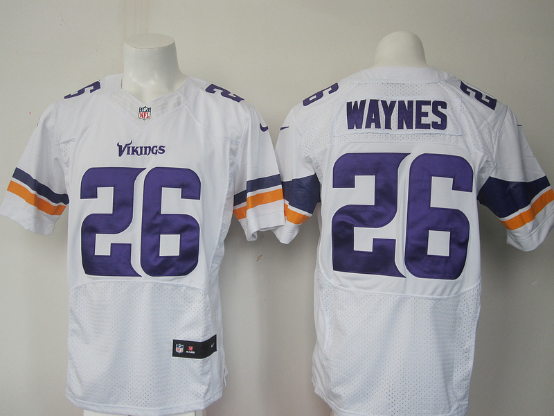 Nike Vikings 26 Trae Waynes White Elite Jersey