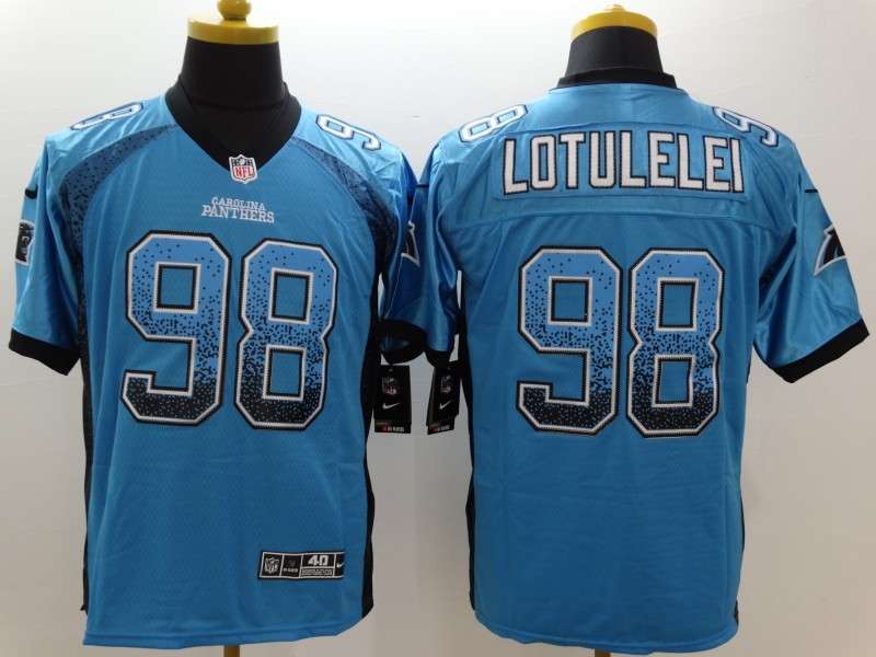 Nike Panthers 98 Lotulelei Blue Drift Fashion Elite Jersey