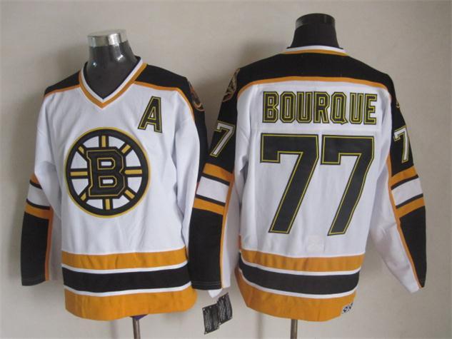 Bruins 77 Bourque White A Patch CCM Jersey - Click Image to Close