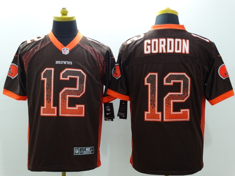 Nike Browns 12 Josh Gordon Brown Drift Fashion Elite Jersey