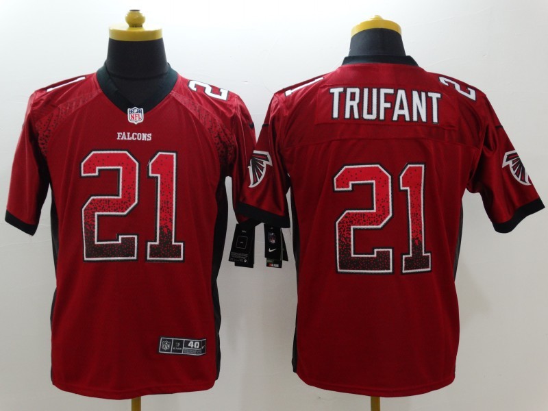 Nike Falcons 21 Trufant Red Drift Fashion Elite Jersey