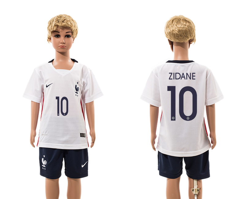 2015-16 France 10 Zidane Away Youth Jersey