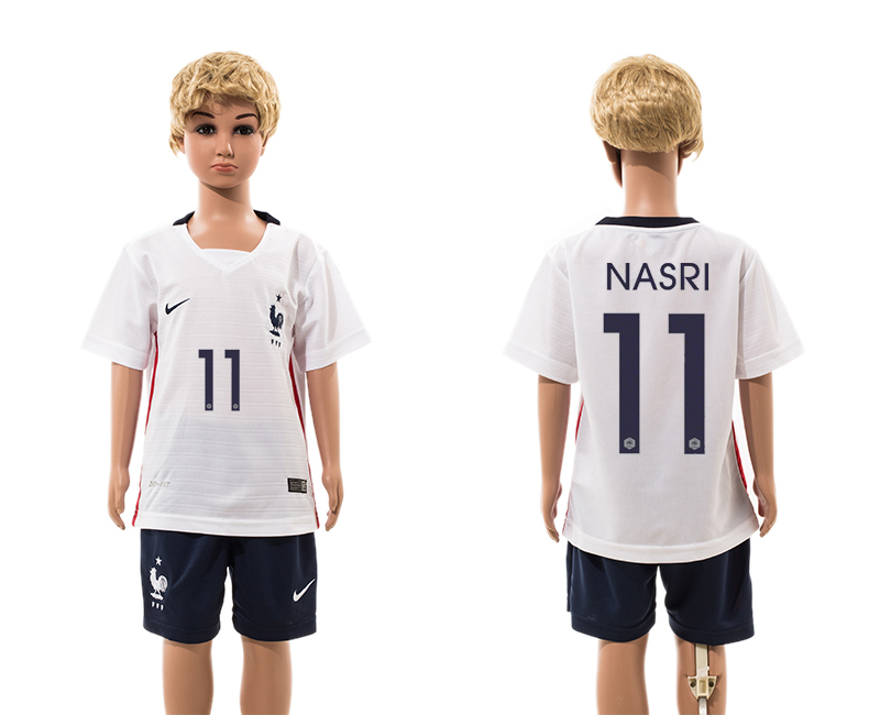 2015-16 France 11 Nasri Away Youth Jersey