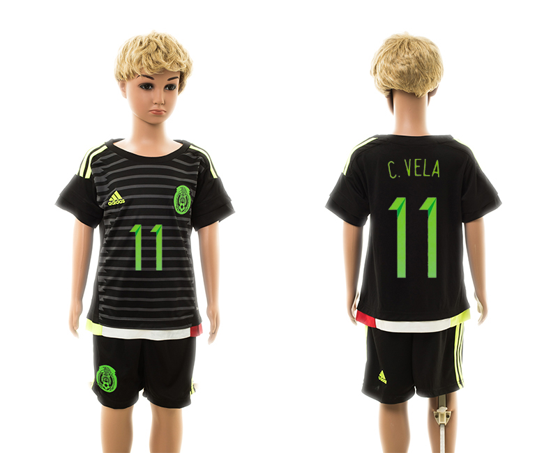 2015-16 Mexico 11 C.Vela Home Youth Jersey