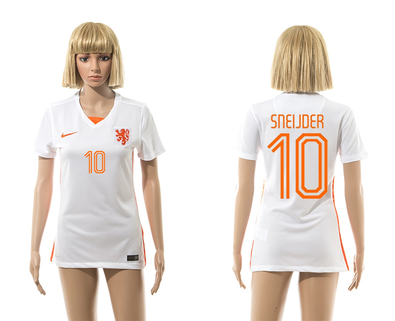 2015-16 Netherlands 10 Sneijder Away Women Jersey