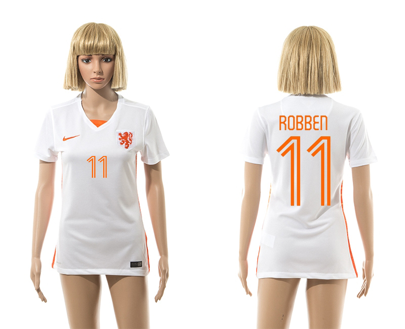 2015-16 Netherlands 11 Robben Away Women Jersey
