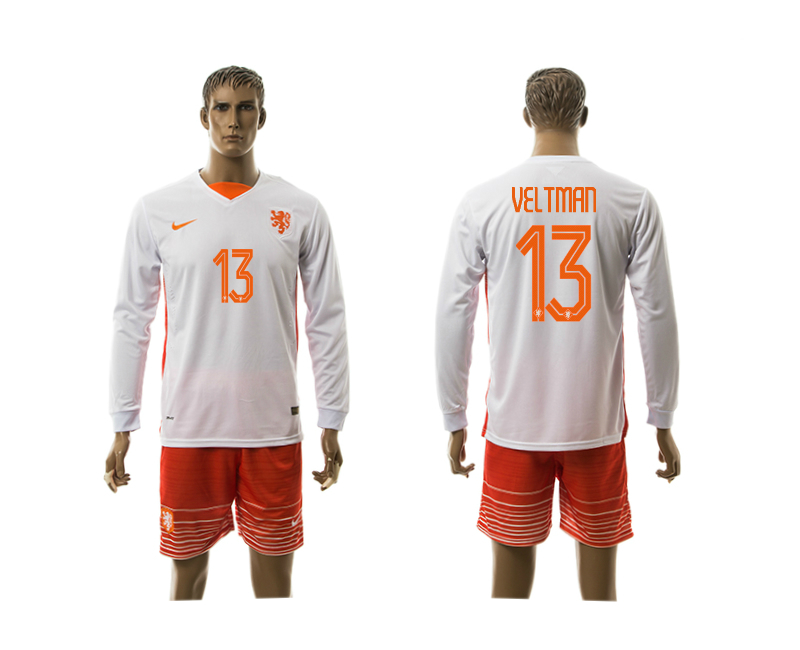 2015-16 Netherlands 13 Vel Tman Away Long Sleeve Jersey