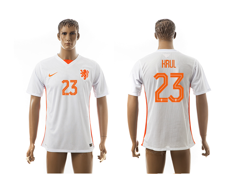 2015-16 Netherlands 23 Krul Away Thailand Jersey