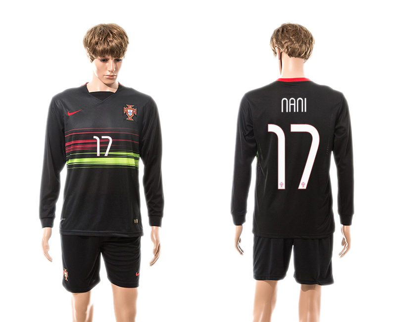 2015-16 Portugal 17 Nani Away Long Sleeve Jersey