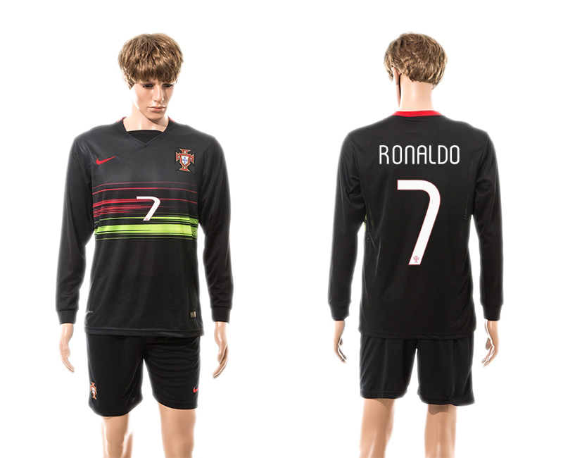 2015-16 Portugal 7 Ronaldo Away Long Sleeve Jersey 2015-16 Portugal 7 Ronaldo Away Long Sleeve Jersey
