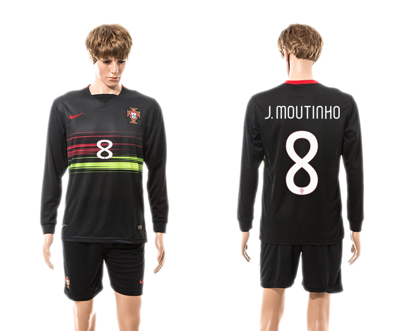 2015-16 Portugal 8 J.Moutinho Away Long Sleeve Jersey