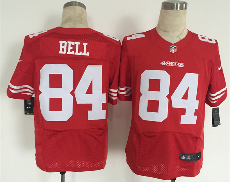 Nike 49ers 84 Bell Red Elite Jersey - Click Image to Close