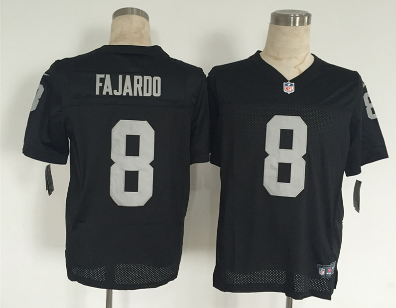 Nike Raiders 8 Fajardo Black Elite Jersey Nike Raiders 8 Fajardo Black Elite Jersey