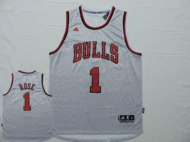 Bulls 1 Rose Grey Jersey