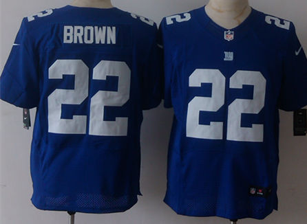 Nike Giants 22 Brown Blue Elite Jersey