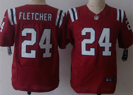 Nike Patriots 24 Fletcher Red Elite Jersey