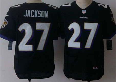Nike Ravens 27 Asa Jackson Black Elite Jersey
