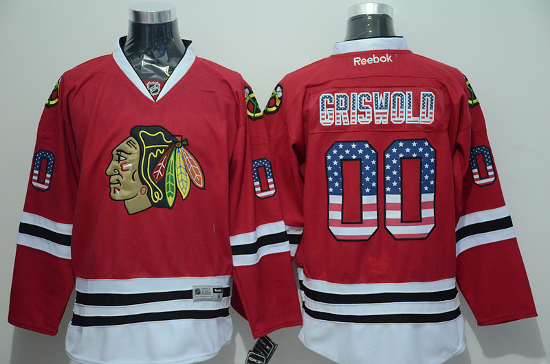 Blackhawks 00 Griswold Red US Flag Reebok Jersey - Click Image to Close