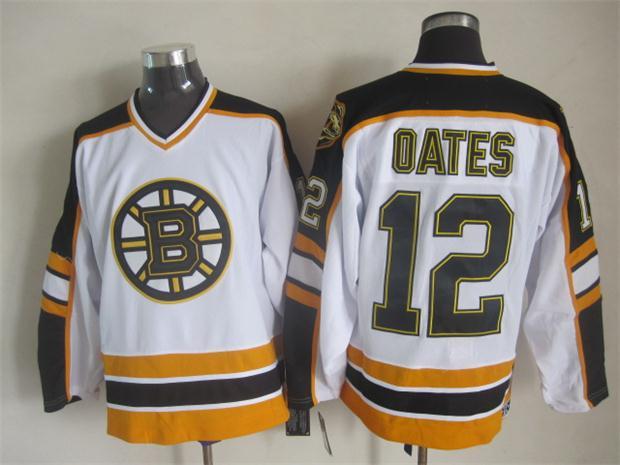 Bruins 12 Oates White Vintage CCM Jersey