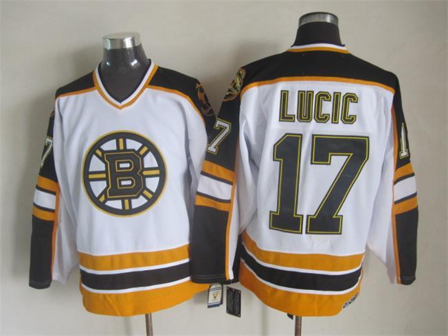 Bruins 17 Lucic White Vintage CCM Jersey