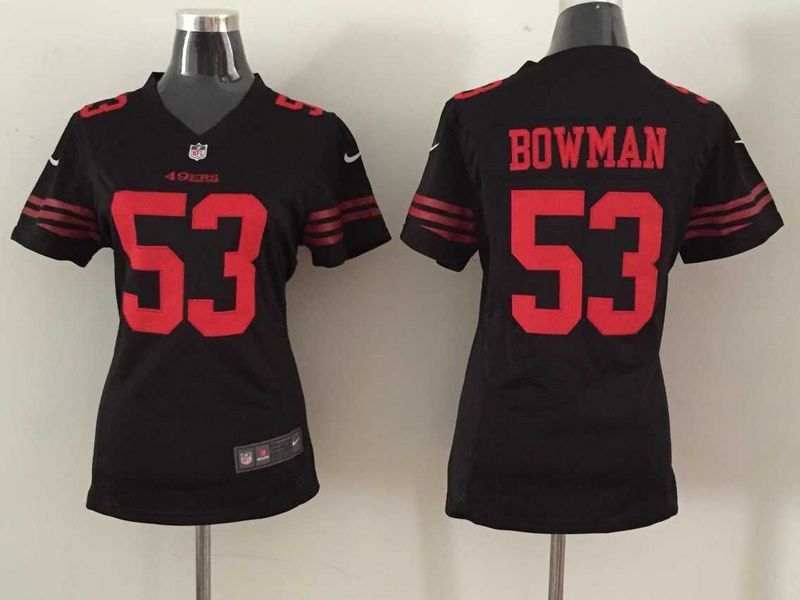 Nike 49ers 53 Bowman Black Women Game Jersey
