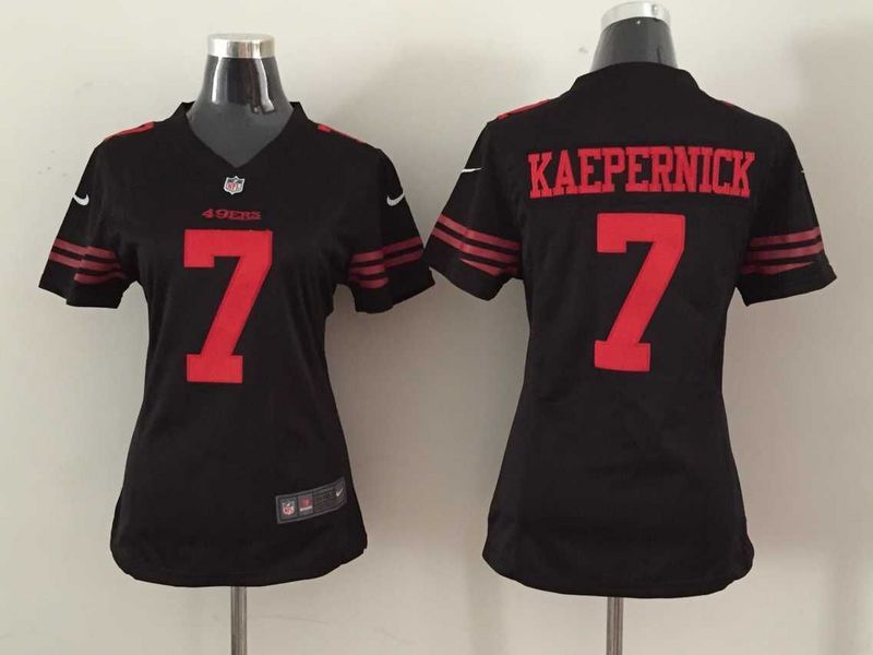 Nike 49ers 7 Kaepernick Black Women Game Jersey