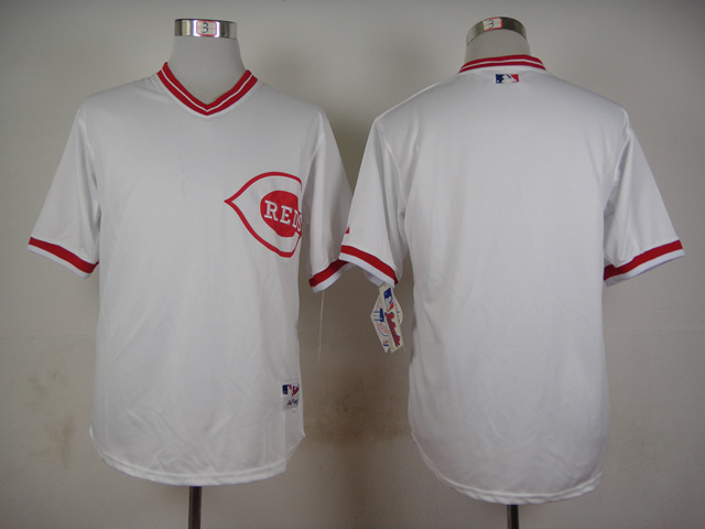Reds Blank White Throwback Jersey