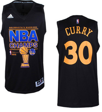 Warriors 30 Curry Black 2015 NBA Champions Jersey
