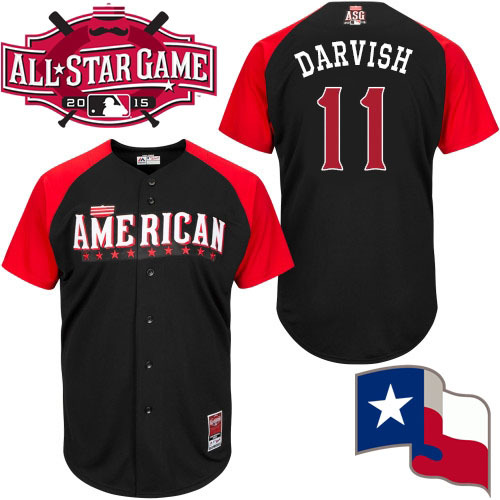 American League Rangers 11 Darvish Black 2015 All Star Jersey