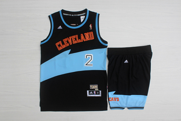 Cavaliers 2 Irving Black Hardwood Classic Jersey(With Shorts)