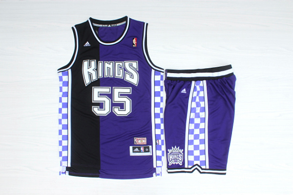 Kings 55 Williams Purple Hardwood Classics Jersey(With Shorts) - Click Image to Close