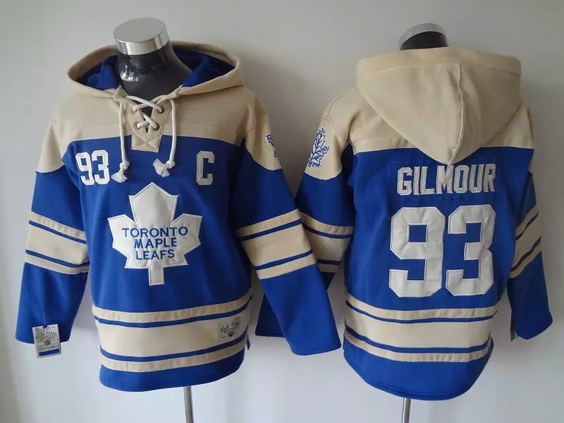 Maple Leafs 93 Doug Gilmour Blue All Stitched Hooded Sweatshirt
