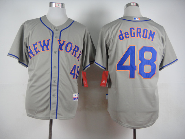 Mets 48 DeGrom Grey Cool Base Jersey